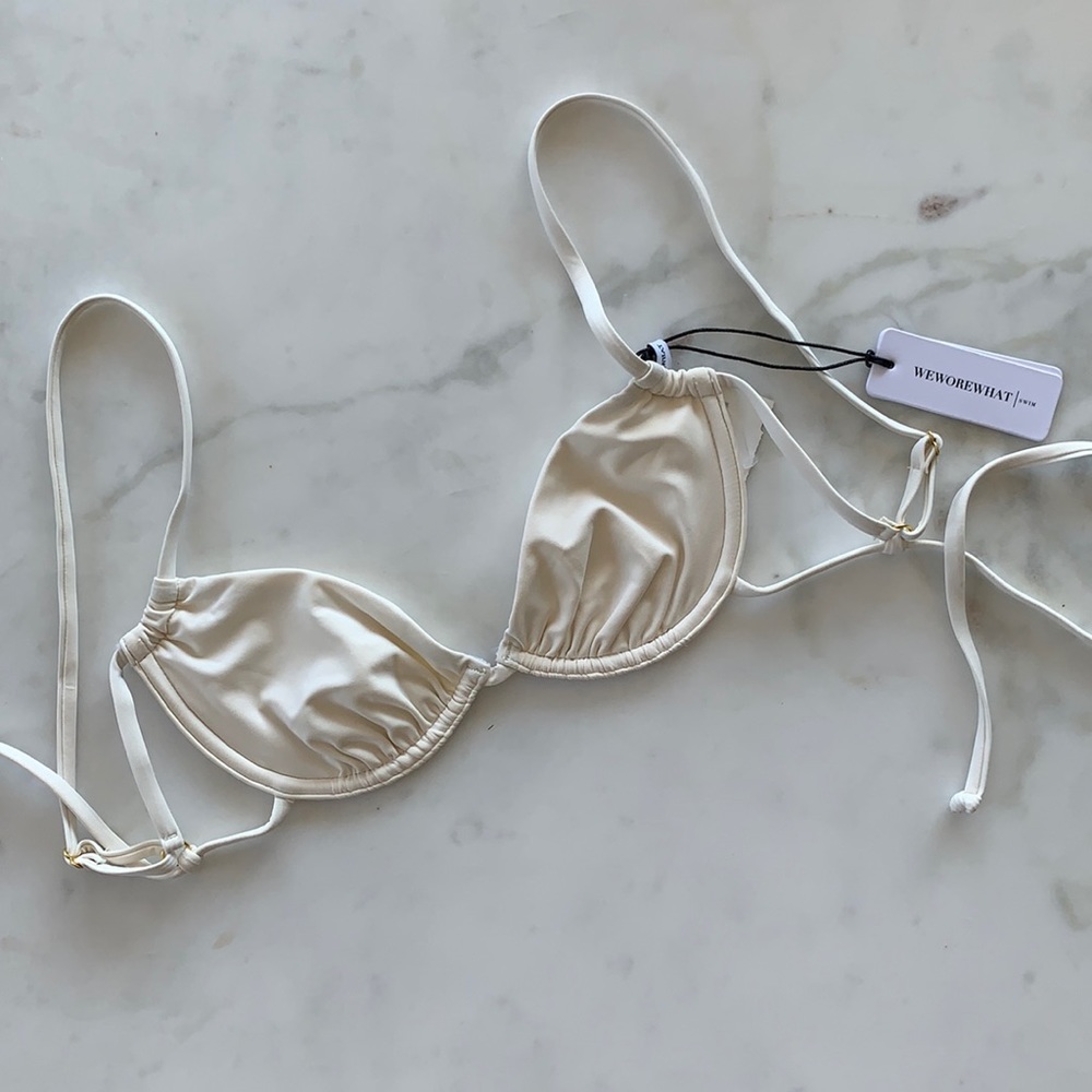WeWoreWhat Cream Bikini Top